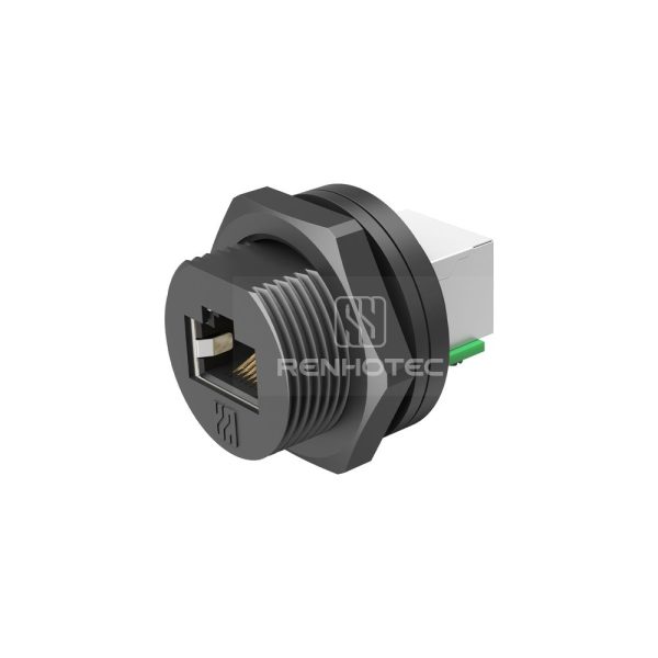RJ45 Rear Fastened Receptacle with Dual Port