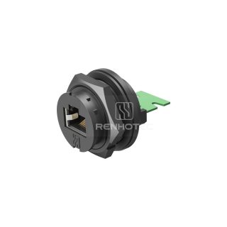 RHT-620-1019 Waterproof IP67 RJ45 8P8C Rear Fastened Bayonet Quick Lock Panel Mount Receptacle
