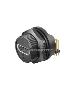 HDMI Female Front Mount 90 Degree PCB Receptacle