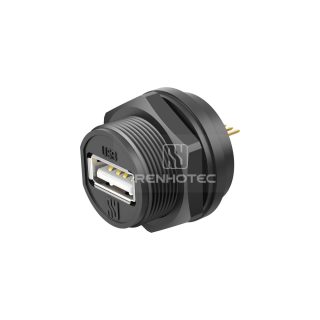 USB2.0 Female Back Mount PCB Receptacle