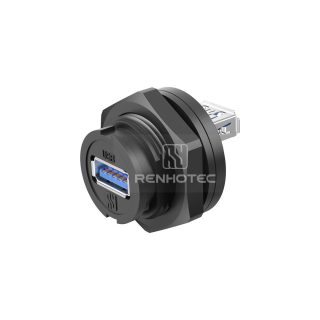 USB3.0 Female Back Mount Quick Lock PCB Receptacle