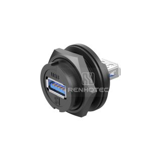 13/16"-28UNS USB3.0 Female to Female Back Mount Receptacle