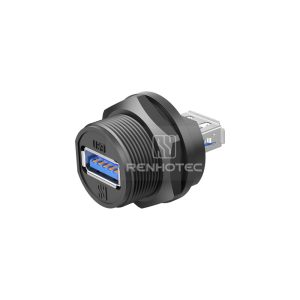 13/16"-28UNS USB3.0 Female to Female Back Mount Receptacle