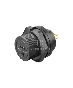 5/8"-27UNS Type C Back Mount PCB Female Receptacle