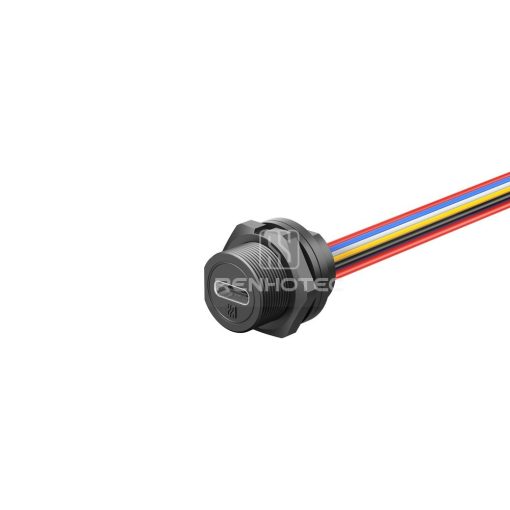 5/8"-27UNS Type C Back Mount PCB Female Receptacle with Wires