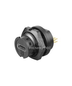Type C Back Mount 90 Degree PCB Female Receptacle