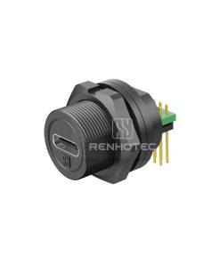 Type C Back Mount 90 Degree PCB Female Receptacle