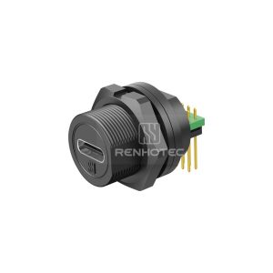 Type C Back Mount 90 Degree PCB Female Receptacle
