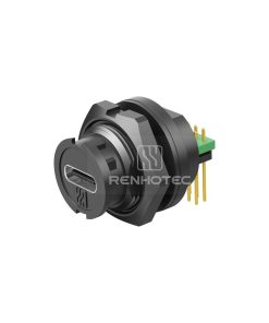 Type C Back Mount 90 Degree PCB Bayonet Connection Female Receptacle