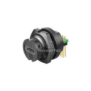 Type C Back Mount 90 Degree PCB Bayonet Connection Female Receptacle