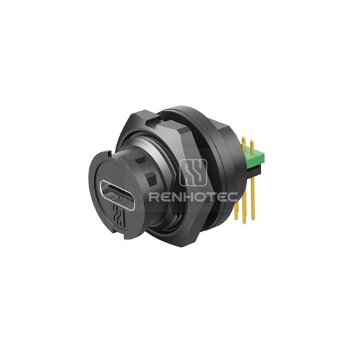 Type C Back Mount 90 Degree PCB Bayonet Connection Female Receptacle