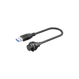 5/8"-Half Threaded Type C Bayonet Connection Female to USB3.0 Male Cable