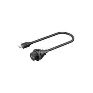 Threadeded Micro USB Female to Micro USB Male Overmolded Cable