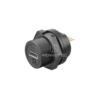 Micro USB Female Back Mount PCB Receptacle