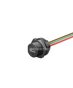 Micro USB Back Mount Threadeded Female Receptacle with Wires