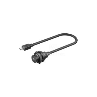 Micro USB Back Mount Bayonet Connection Female to Male Overmolded Cable