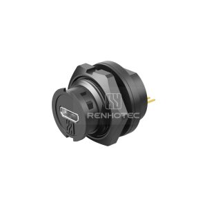 Micro USB Back Mount Bayonet Connection Female Receptacle