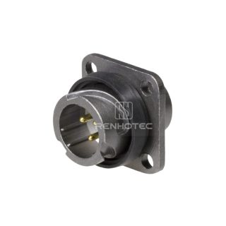 FQ14 Series 3-Pin Square Flange Male Socket