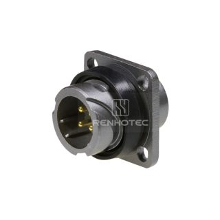 FQ14 Series 4-Pin Square Flange Male Socket
