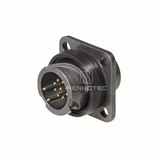 FQ14 Series 9-Pin Square Flange Male Socket