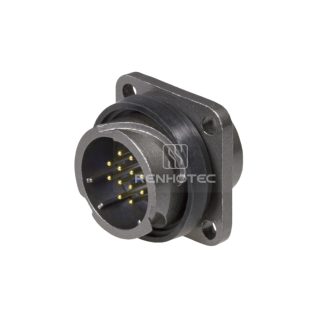 FQ18 Series 12-Pin Square Flange Male Socket