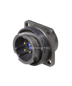 FQ18 Series 4-Pin Square Flange Male Socket