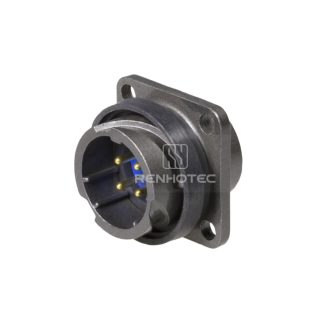 FQ18 Series 4-Pin Square Flange Male Socket