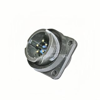 FQ18 Series 5-Pin Square Flange Male Socket