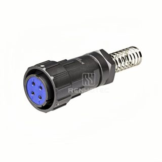 FQ24 Series 4-Pin Straight Wire Spring Female Plug