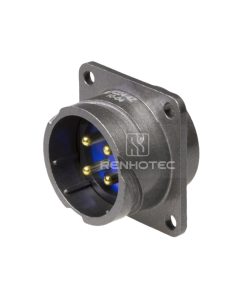 FQ24 Series 4-Pin Square Flange Male Socket
