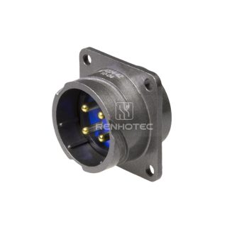 FQ24 Series 4-Pin Square Flange Male Socket