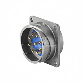 FQ30 Series 9-Pin Square Flange Male Socket