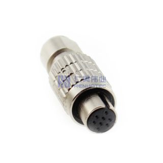 HR25 8 Position Circular Connector Jack Female Pins, HR25-7TJ-8S Compatible