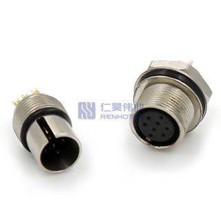 Alternative view of HR25 8 Position Circular Connector Receptacle HR25-7TR-8S Compatible, Female Pins