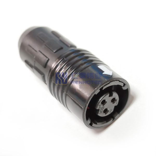 HR30 Circular Push Pull Connectors 3Pin Plug, HR30-6P-3S Female Pins, Solder Cup - Image 2