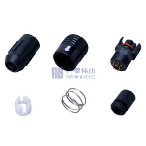 HR30 Circular Connectors 3P Plug, Female Power Pins, Cable Mount, HR30-6PA-3S Compatible