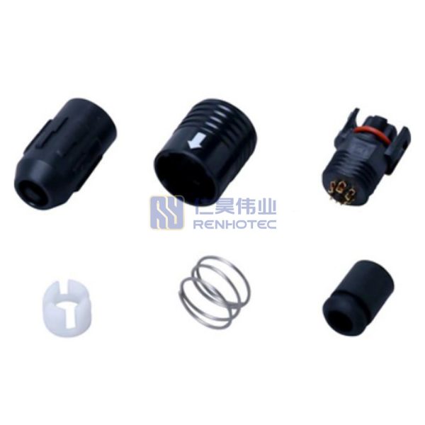 HR30 Circular Connectors 3P Plug, Female Power Pins, Cable Mount, HR30-6PA-3S Compatible