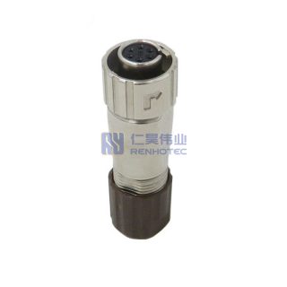 Alternative view of LF07WBP-6S 6 Pin Female Straight Panel Mount Circular Connector Waterproof Plug