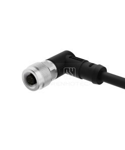 M9 Female Overmolded Cable Assembly, Single-ended, Unshielded, Angled