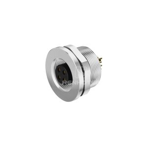 M9 Female Panel Mount Connector with Wires, Rear Fastened, Unshielded, Straight