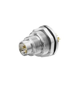 M9 Male Panel Mount Connector with Wires, Front Fastened, Unshielded Straight