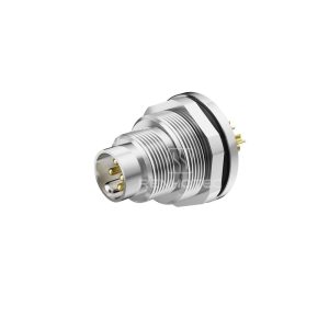 M9 Male Panel Mount Connector with Wires, Front Fastened, Unshielded Straight