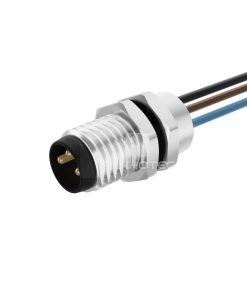 M8 Male Panel Mount Cable Assembly, Front Fastened, Unshielded, Straight
