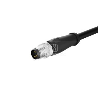 M8 Male Overolded Cable, Single-ended, Unshielded, Straight