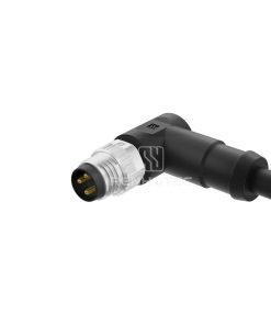 M8 Male Overolded Cable, Single-ended, Unshielded, Angled