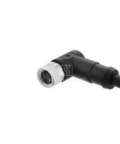 M8 Female Overmolded Cable, Single-ended, Unshielded, Angled