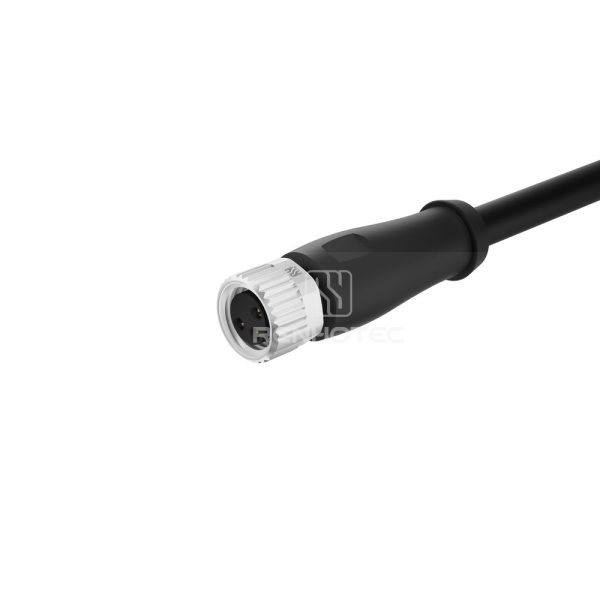 M8 Female Overmolded Cable, Single-ended, Shielded, Straight