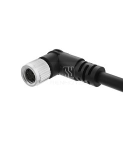 M8 Female Overmolded Cable, Single-ended, Shielded, Angled