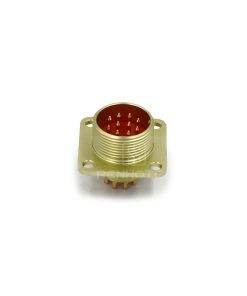 Threaded PC10ZJ 10 Pin Male Flange Socket Solder Cups