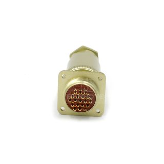 Threaded PC19ZPJ 19 Pin Male Straight Butt Joint Plug Solder Cups